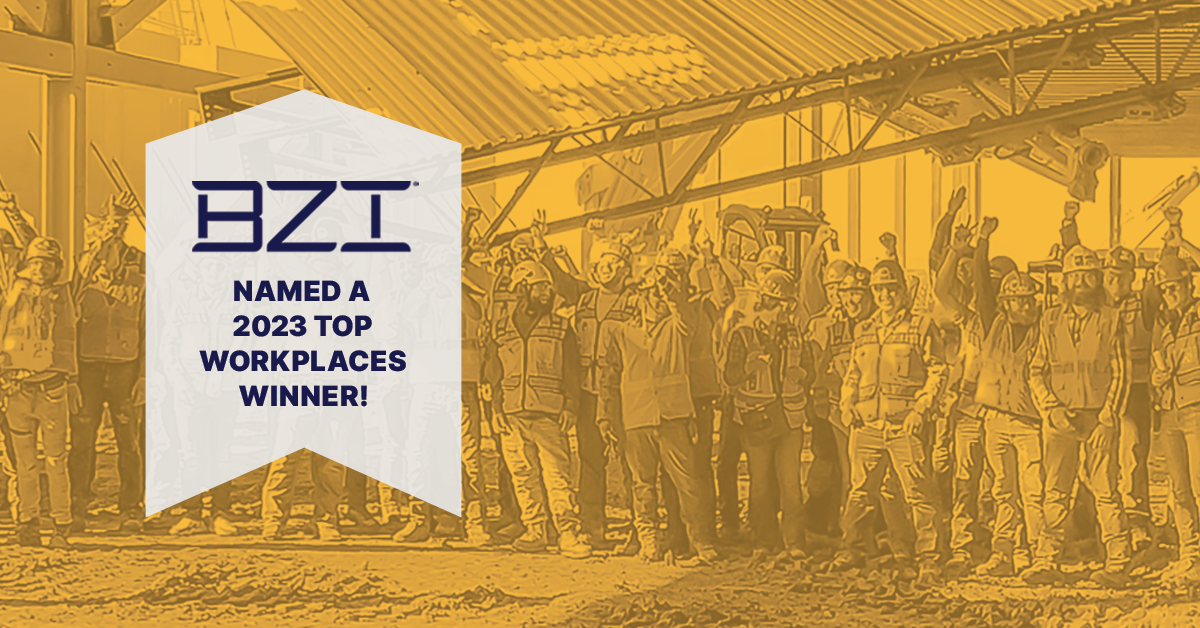 BZI Named Top Workplace in Construction 2023